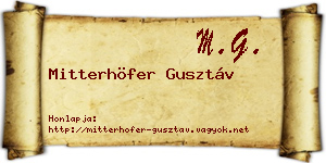 Mitterhöfer Gusztáv névjegykártya