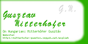 gusztav mitterhofer business card